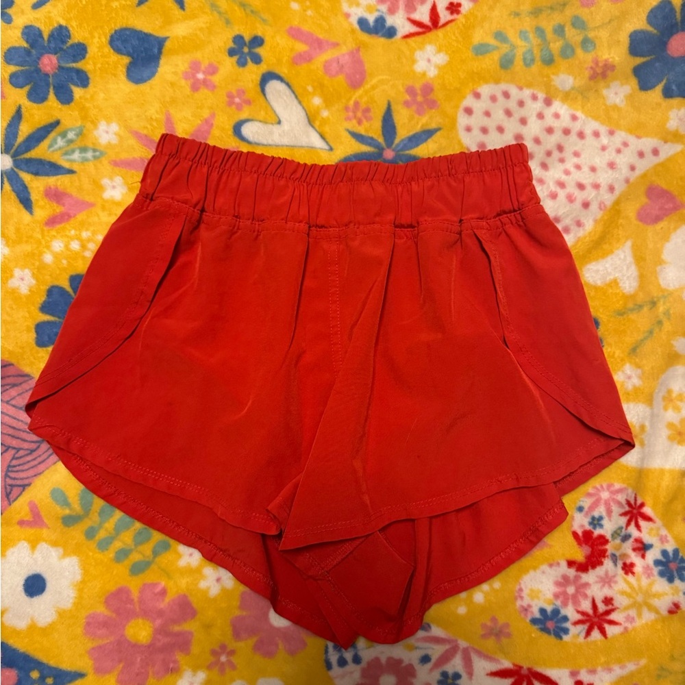 Altar'd State Red Athletic Shorts High-Waisted Elastic